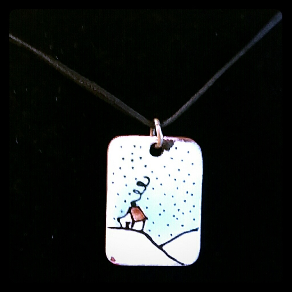 cloissonet pendant necklace hand made